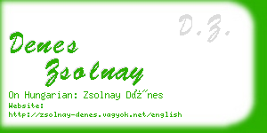 denes zsolnay business card